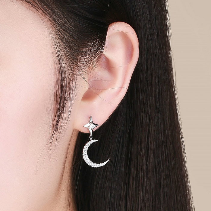 Cercei argint asimetrici cer instelat [2]