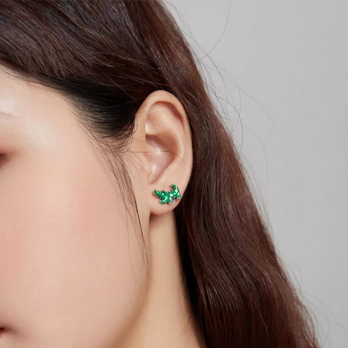 Cercei argint asimetrici cu crocodili [6]