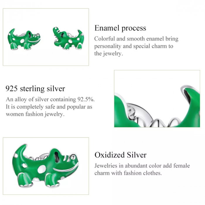 Cercei argint asimetrici cu crocodili [7]