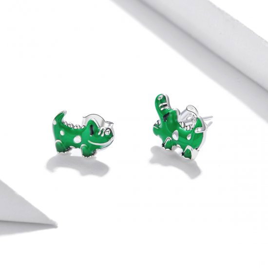Cercei argint asimetrici cu crocodili [4]