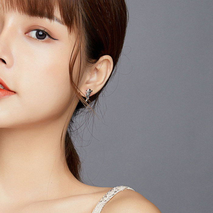 Cercei argint asimetrici cu schelete mariachi [9]