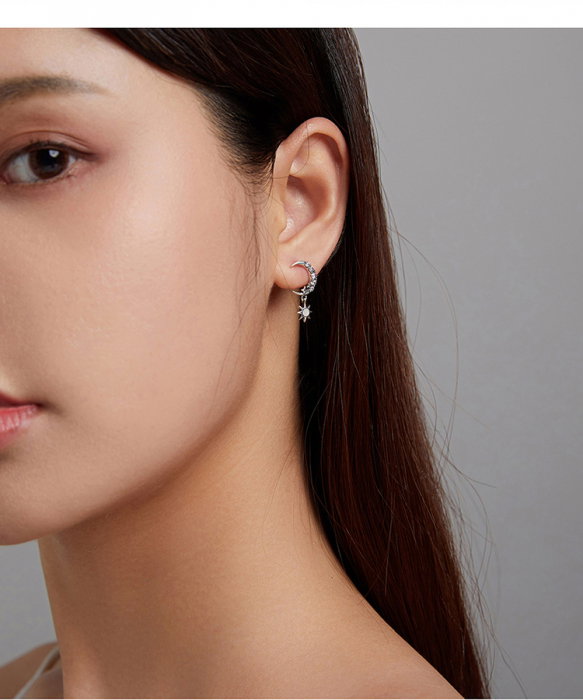 Cercei argint asimetrici luna si luceafarul [12]