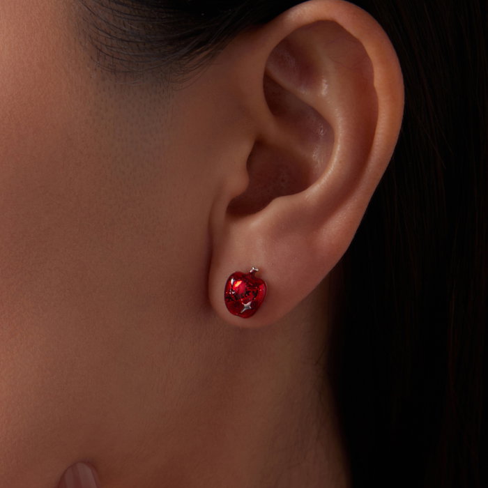 Cercei argint asimetrici mar norocos cu surub si Spinel sintetic [5]