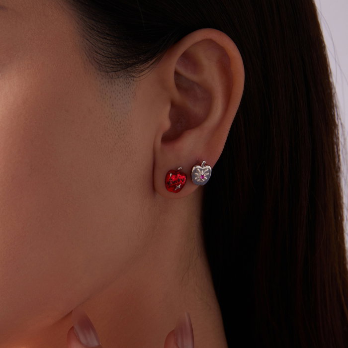 Cercei argint asimetrici mar norocos cu surub si Spinel sintetic [7]