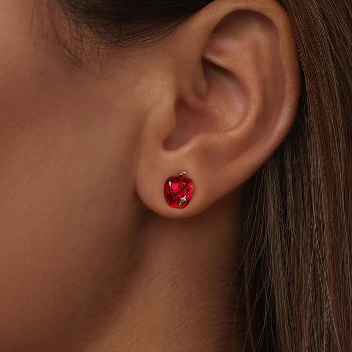 Cercei argint asimetrici mar norocos cu surub si Spinel sintetic [12]