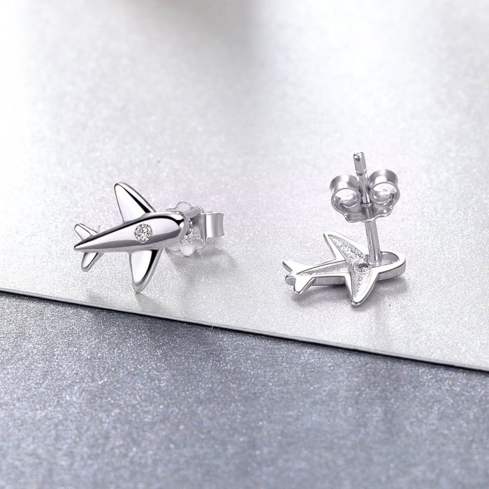 Cercei argint avion cu cristale [4]