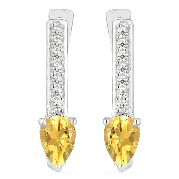 Cercei argint Beatrix, 925, cu citrina si zirconiu alb - EVA0031 [1]