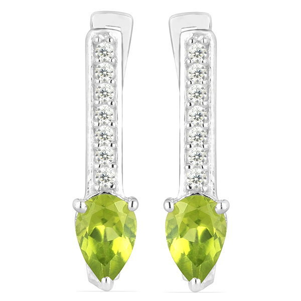 Cercei argint Beatrix, 925, cu peridot si zirconiu alb - EVA0032 [1]