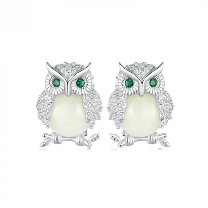 Cercei argint bufnita luminoasa [1]