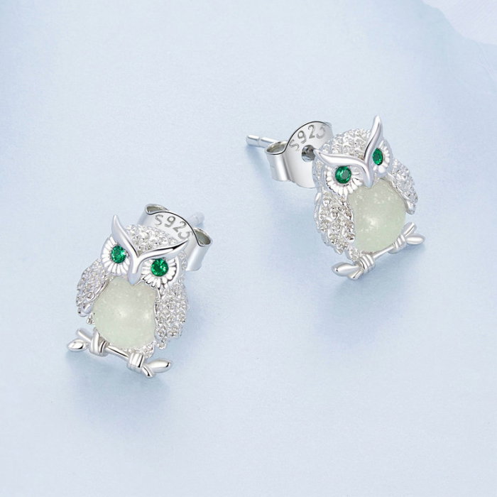 Cercei argint bufnita luminoasa [10]