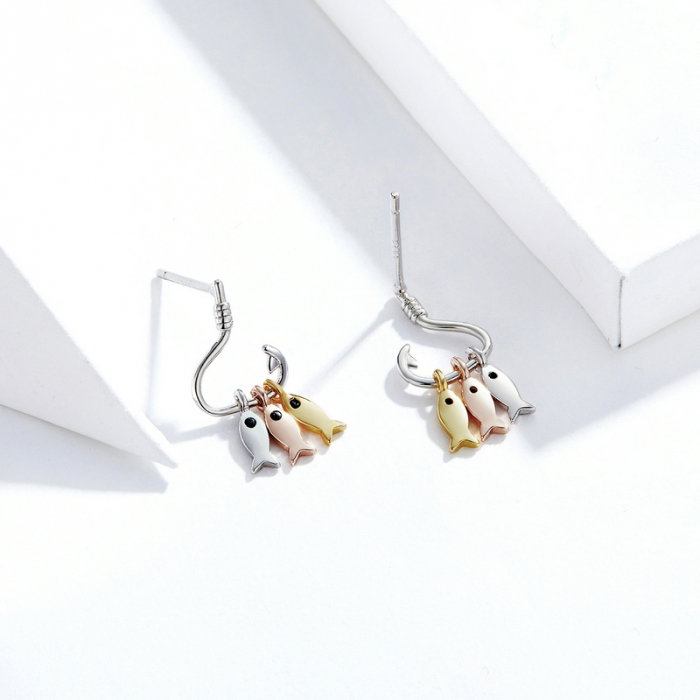 Cercei argint carlig cu trei pestisori [6]