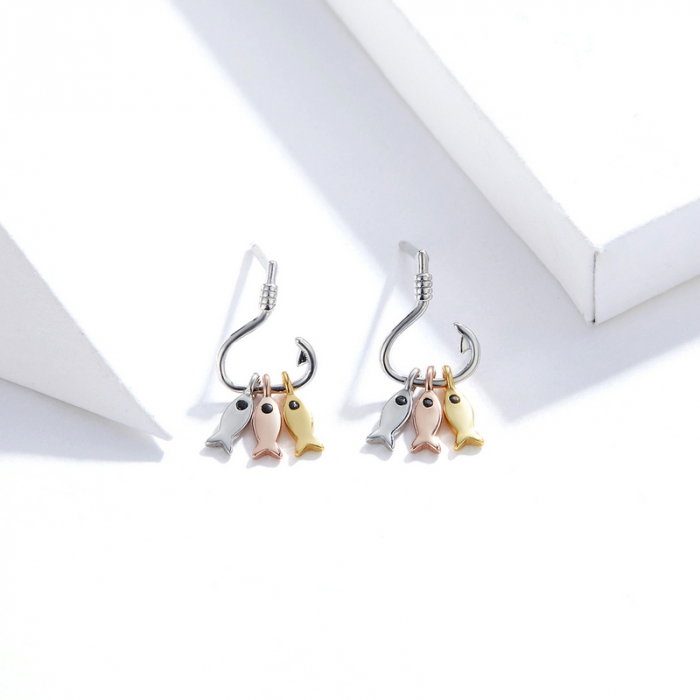 Cercei argint carlig cu trei pestisori [5]