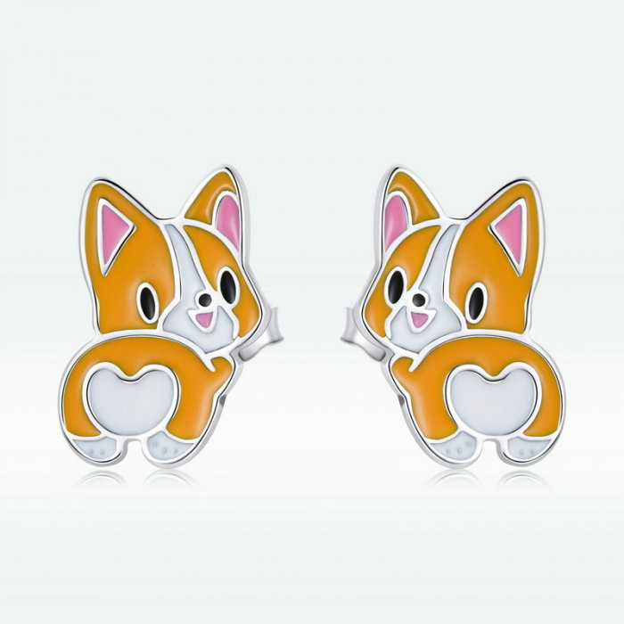 Cercei argint catelusi Corgi [3]