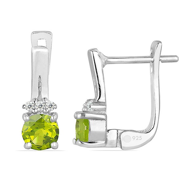 Cercei argint Clara, 925, cu peridot si zirconiu alb - EVA0042 [2]