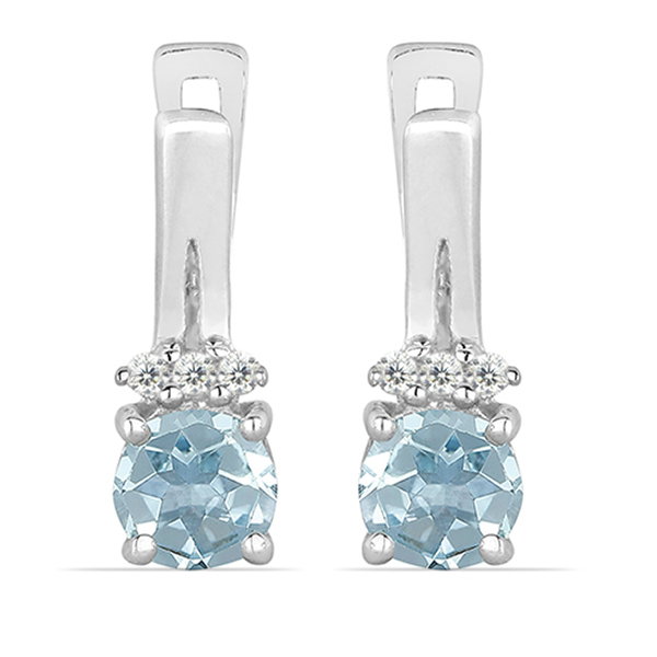 Cercei argint Clara, 925, cu topaz Sky Blue si zirconiu alb - EVA0046 [1]