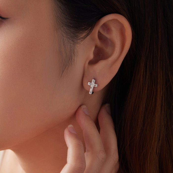 Cercei argint cruce cu stelute si Zirconia [5]