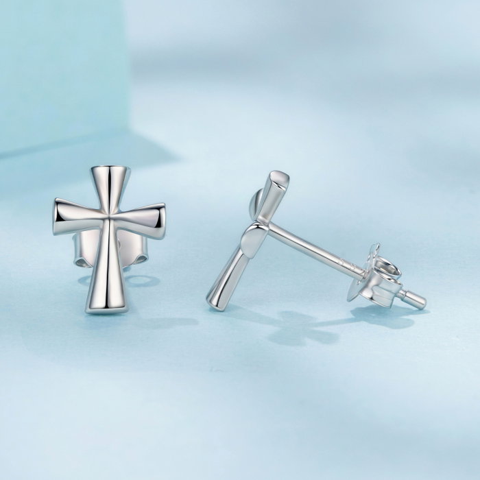 Cercei argint cruce cu surub [7]