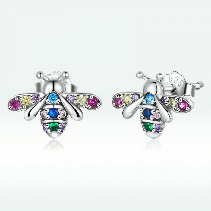 Cercei argint cu albinute colorate [9]