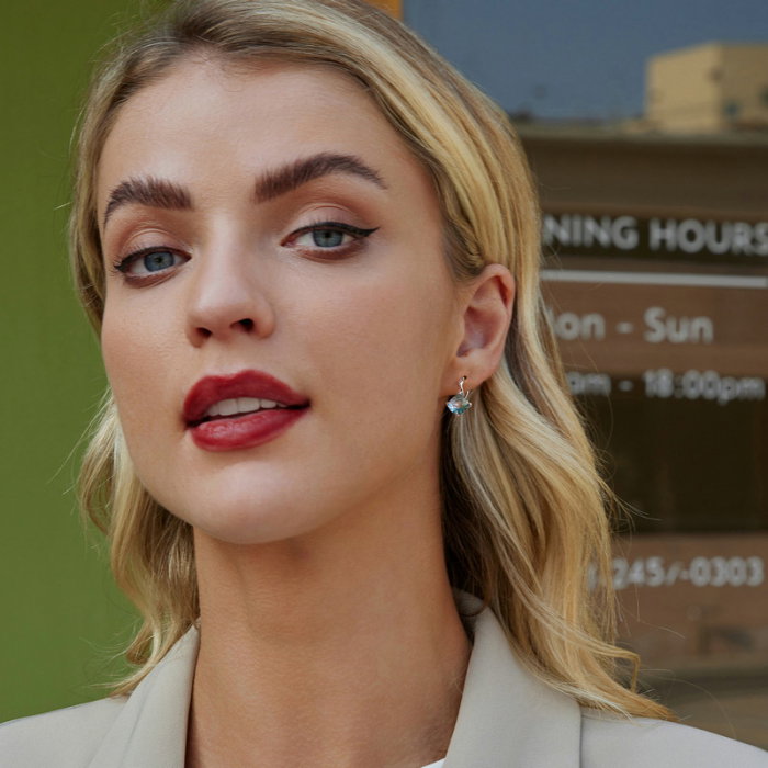 Cercei argint cu cristale albastre [6]