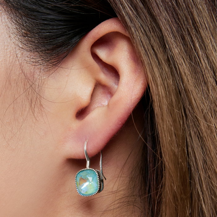 Cercei argint cu cristale Mocha Fluorescent [2]