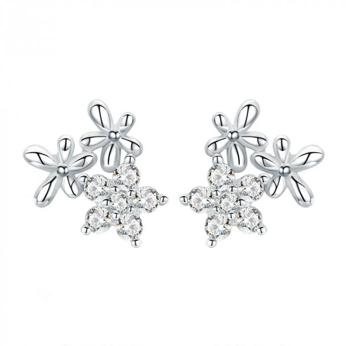 Cercei argint cu trei floricele [1]