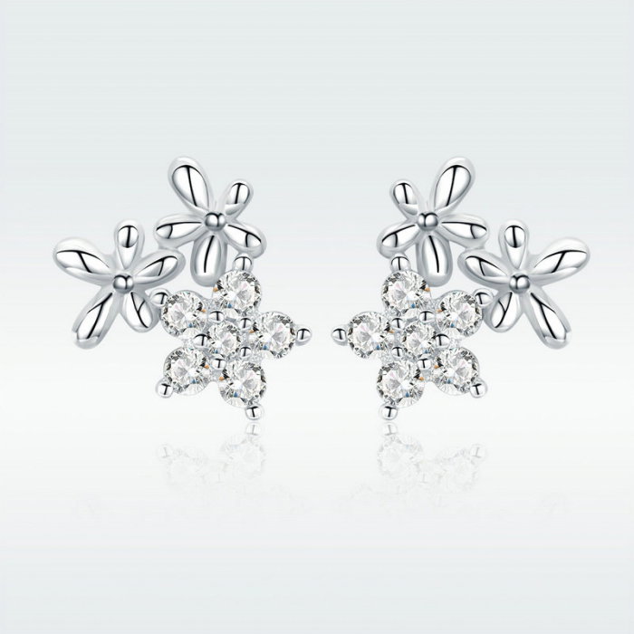 Cercei argint cu trei floricele [5]