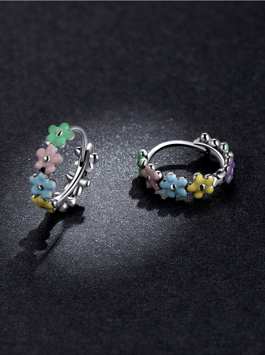 Cercei argint cu flori pastorale [6]