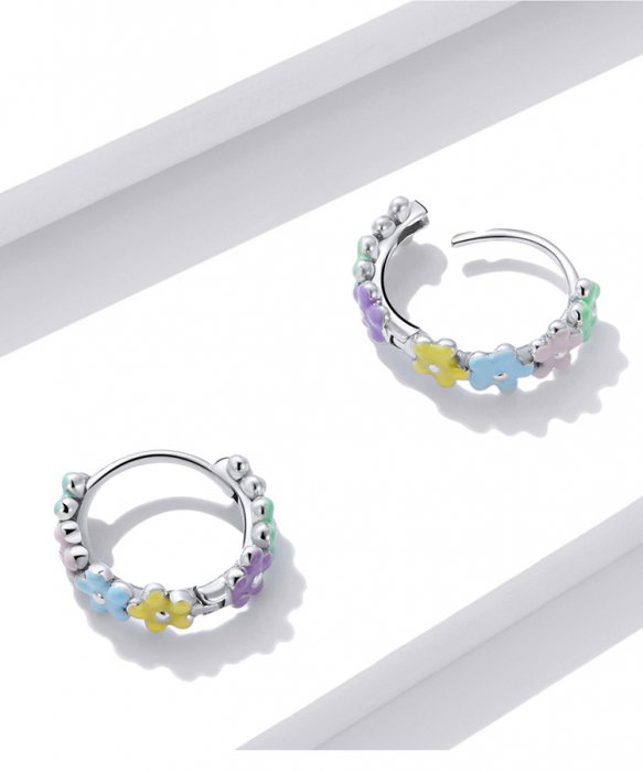 Cercei argint cu flori pastorale [3]