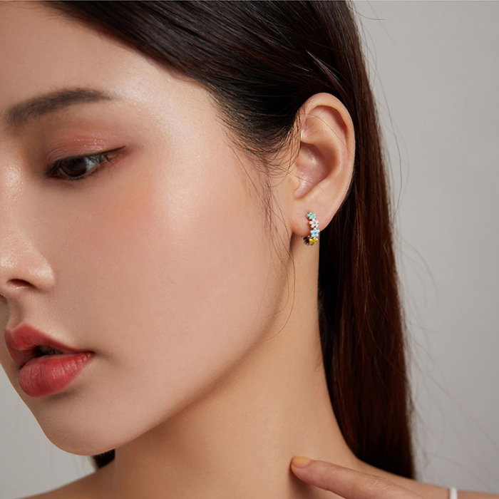 Cercei argint cu flori pastorale [2]