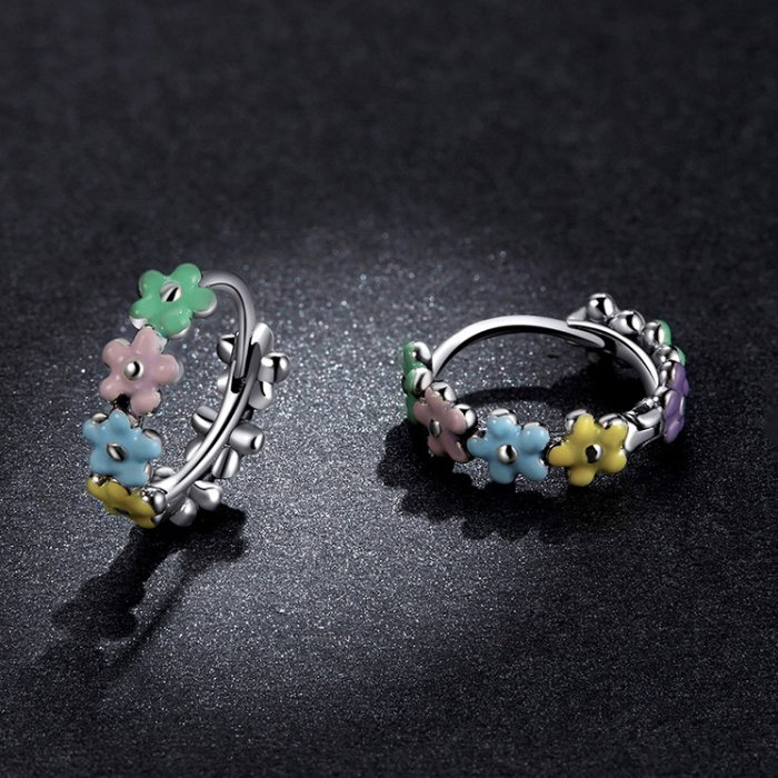 Cercei argint cu flori pastorale [4]