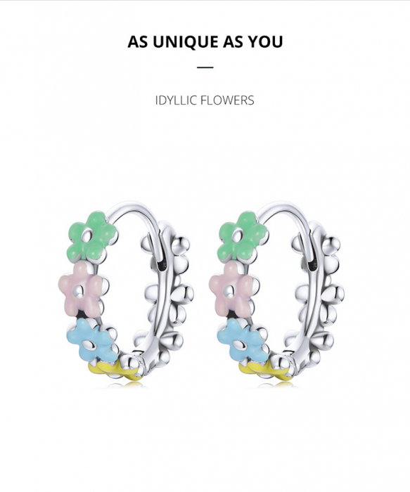 Cercei argint cu flori pastorale [10]