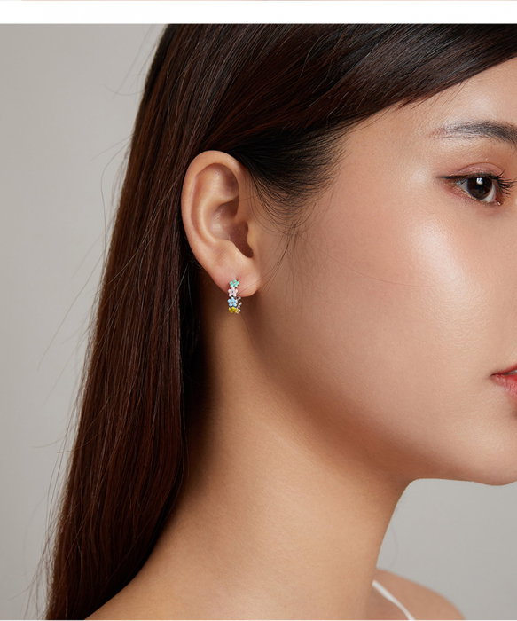 Cercei argint cu flori pastorale [7]