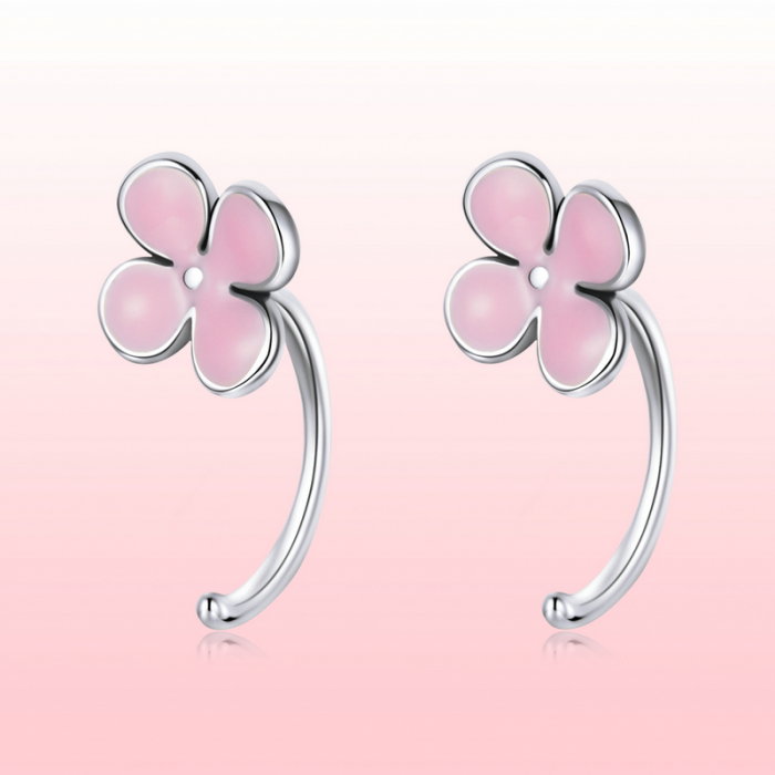Cercei argint cu flori roz [9]