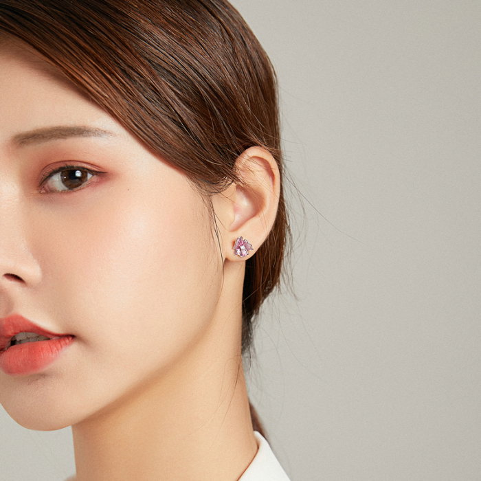 Cercei argint cu flori roz [5]