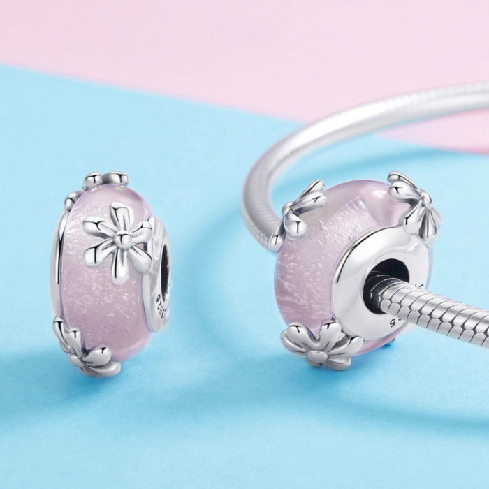 Pandantiv argint cu flori si murano [3]