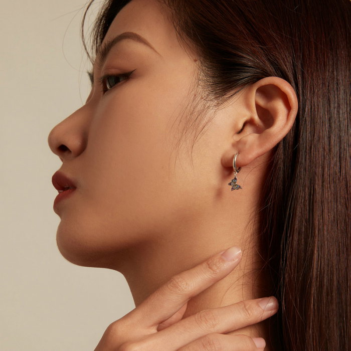 Cercei argint cu fluturasi colorati [7]