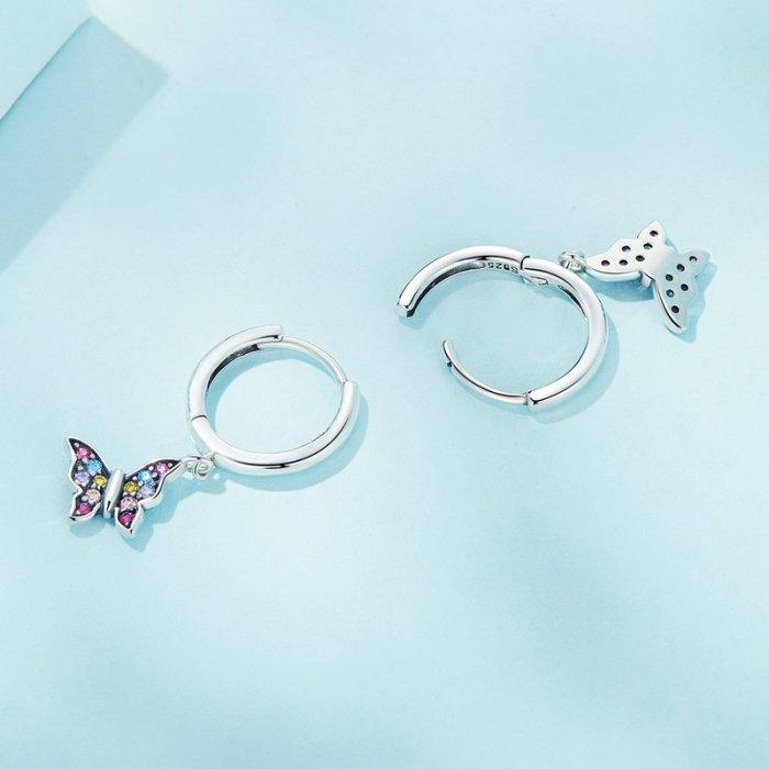 Cercei argint cu fluturasi colorati [5]