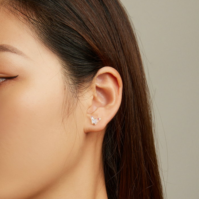 Cercei argint cu fluturasi colorati [3]