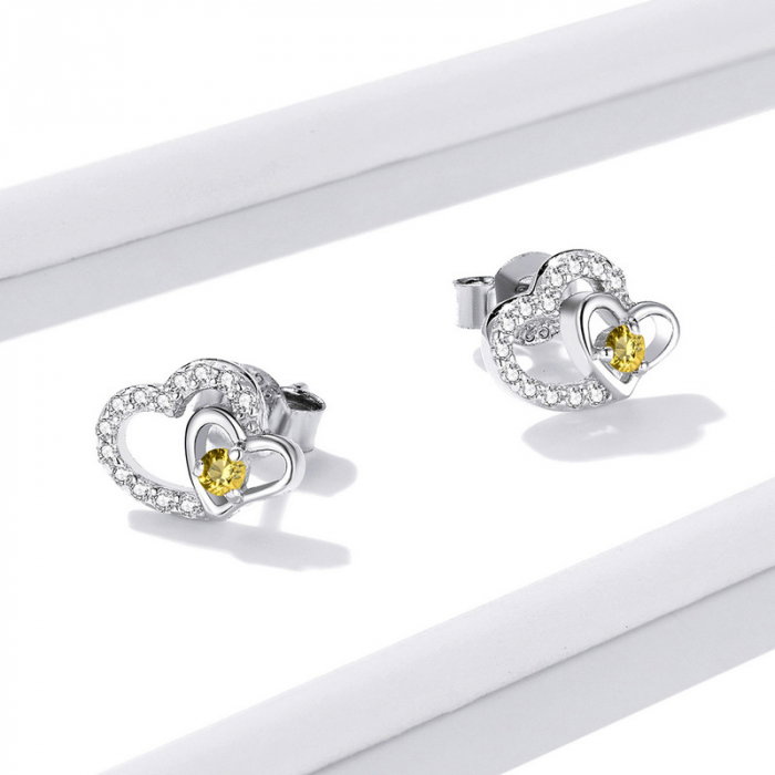 Cercei argint cu inimioare [3]