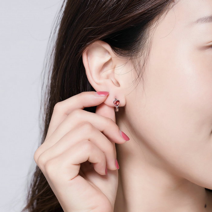 Cercei argint cu inimioare placati cu rodiu [7]