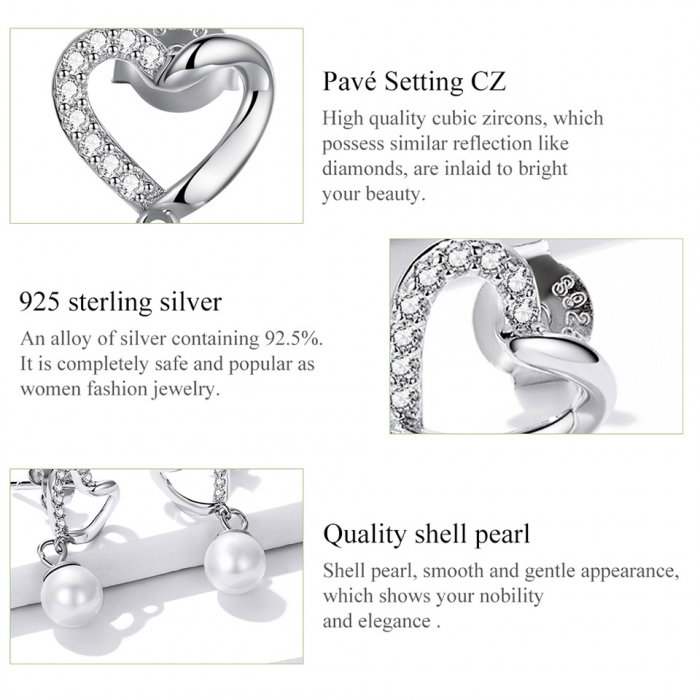 Cercei argint cu inimioare si perle [9]