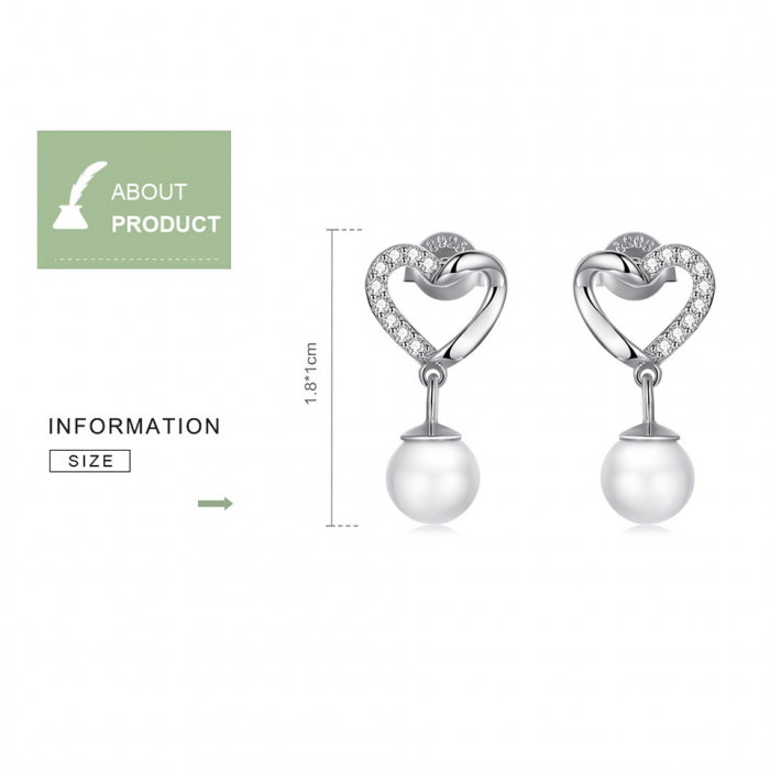 Cercei argint cu inimioare si perle [7]