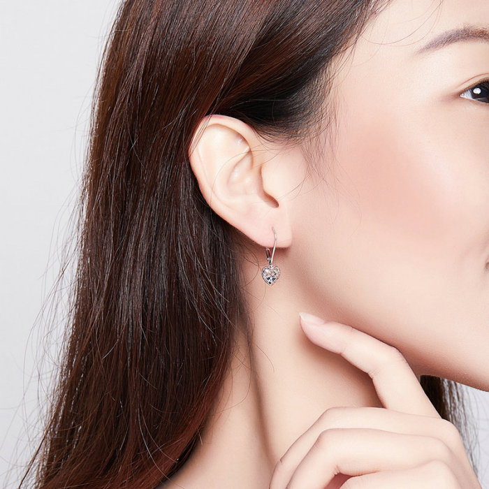 Cercei argint cu inimioare tridimensionale [4]