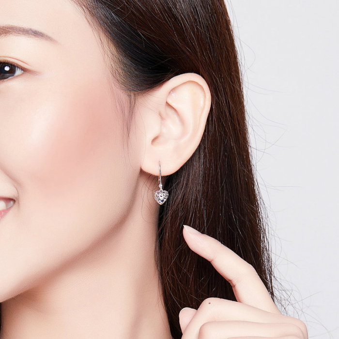 Cercei argint cu inimioare tridimensionale [6]