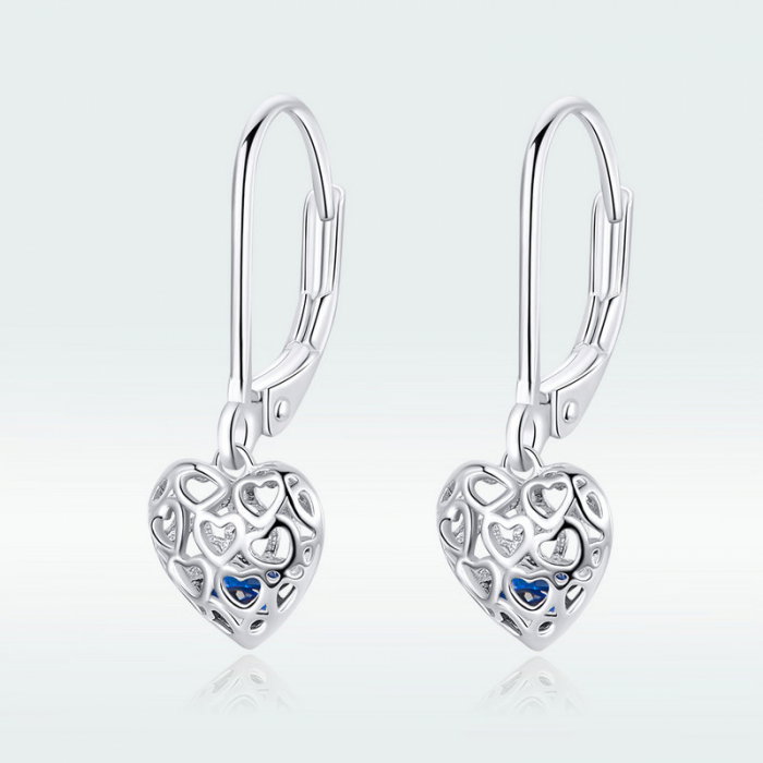 Cercei argint cu inimioare tridimensionale [8]