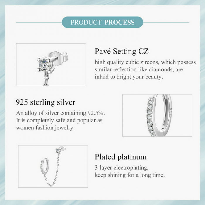 Cercel argint cu lant [10]