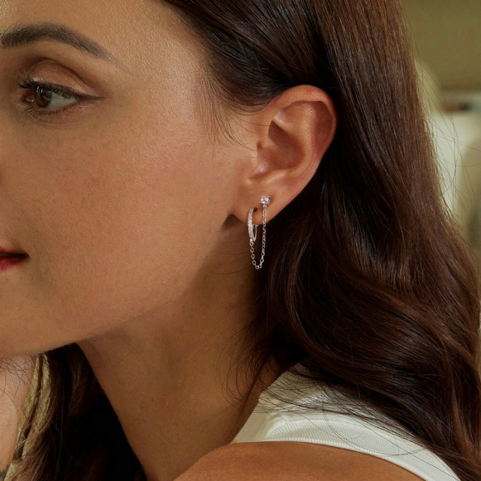 Cercel argint cu lant [4]