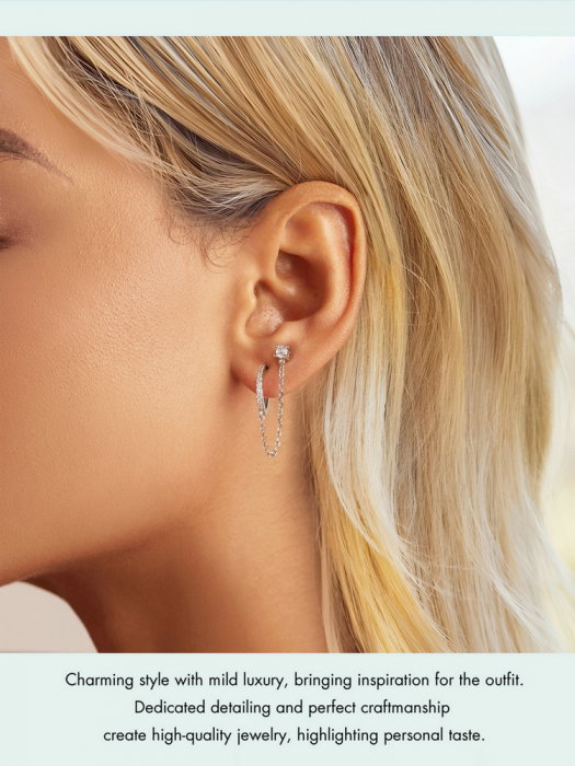 Cercel argint cu lant [13]