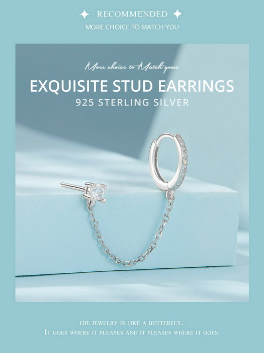 Cercel argint cu lant [15]