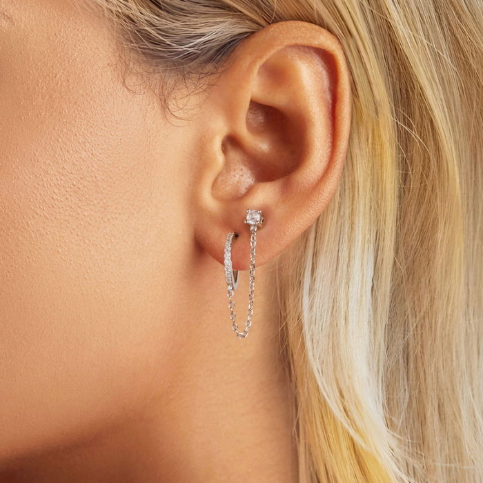 Cercel argint cu lant [2]